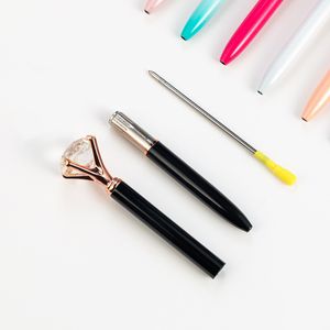 Cristal Verre Kawaii Stylo À Bille Grand Gem Stylos À Bille Avec Grand Diamant De Mode École Fournitures De Bureau W1