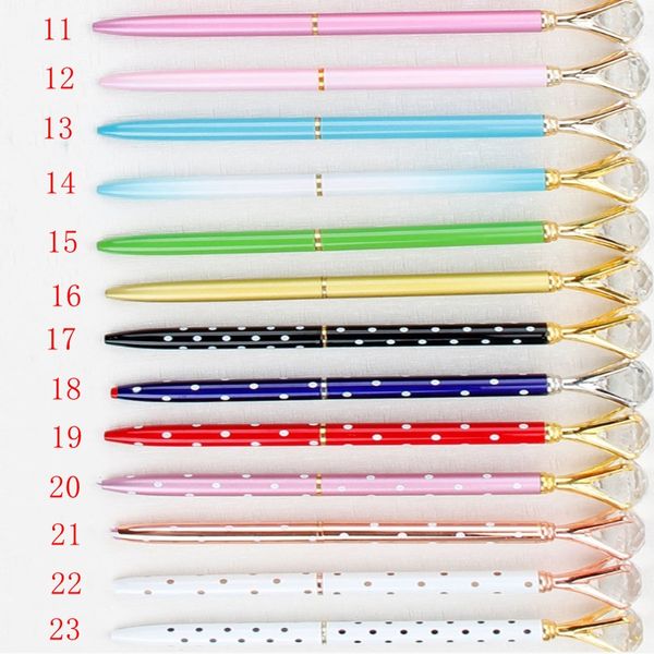 Cristal Verre Kawaii Stylo À Bille Grand Gem Stylo À Bille Avec Grand Diamant 24 Couleurs De Mode École Fournitures De Bureau