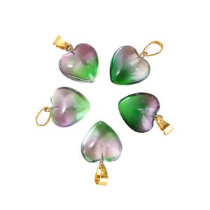 Mode couleur verre amour coeurs pendentif créatif pendentif à breloque pour la fabrication de bijoux collier Bracelet accessoires