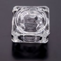 Crystal Glass Nail Art Acryl Dish Bowl Cup Liquid Powder With Cap Deksel