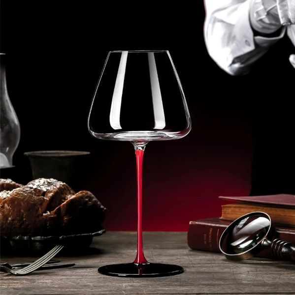 Crystal Glass Red Vin Gobblet Gobelet Black Bottom Champagne Borgogne Bordeaux Barware Cérémonie Businet présente 240429