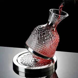 Verre en cristal rotatif Vin de vins Aclai de gobelet Miroir Mirror Jug Gift Bar Party Home Decor Art Glassware 240419