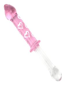 Toys de sexe en verre cristallin faux godes de pénis avec une poignée fiche anale de vagin de poignée pour la masturbation femelle1444627