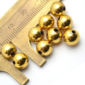 Crystal Gold Color Pating Metal Copper Round Bal Ruimstand Losse kralen 4 mm 6 mm 8mm 10 mm 12mm 14 mm 16 mm sieraden Bevindingen 100 pk/Lot