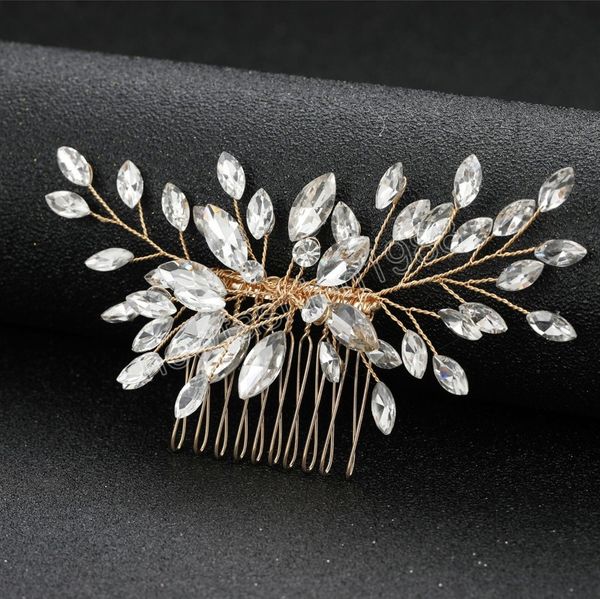 Peignes à cheveux en cristal strass étincelants accessoires de cheveux de mariage bijoux de mariée alliage brillant ornements de cheveux exquis femmes peignes