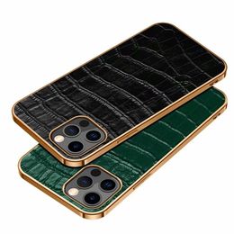 Mode Krokodil Patroon Telefoon Gevallen Voor iPhone 15 15Pro 14 14Plus 14ProMax 13 12 11 Pro Lederen Cover Shell voorSamsung Galaxy S24 S23 S22 Note 20 case