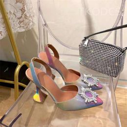 Crystal High Goblet Buckle Strange Heel Women Sandalen Sexy Back Riem Pointed Teen Summer Dress Party Shoes 594 803