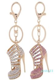 Porte-clés de chaussures à talons hauts en cristal, pendentif de chaussure, sac de voiture, porte-clés pour femmes et filles, cadeau