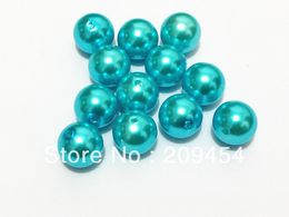 Cristal offre spéciale 20mm 100 pcs/lot bleu clair grosse perle d'imitation ronde perles acryliques pour enfants fabrication de bijoux