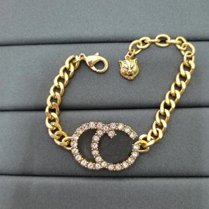 Bracelet chaîne avec lettres en cristal pour femmes et hommes, tête de tigre, pour cadeau de fête, bijoux à la mode