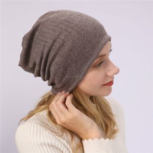 Crystal Line Skull Caps Warm Cap Fashion Soft Autumn Winter Warm Women Hat Beanie Hats Will en Sandy Cadeau