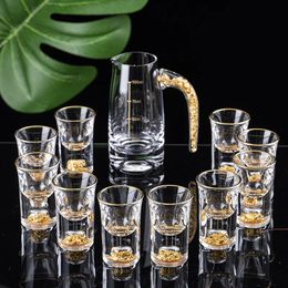 Crystal Liquor Spirits S Bril Geschenkdoos Gold Mountain Dikke Bodem Wijnglazen Whiskey Glas Spirits Wodka Brandy S Cup 231228
