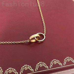 Collier Love Collier Luxury Designer Love Collier Diamond Double Anneau Pendant Couple de femmes Colliers pour hommes