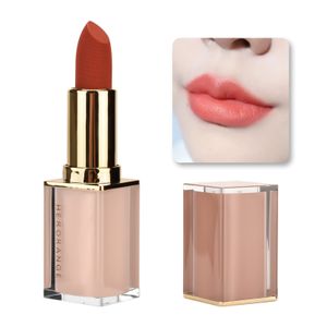 Lápiz labial de tubo cuadrado Crystal Matte 01 White Peach Milk Tea 1pc