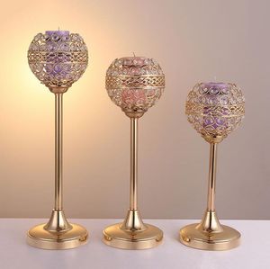 Crystal Metal Candle Tealight Houders Stand Candlesticks Candelabrum voor Bruiloft Party Tafel Centerpieces Candelabra Vakantiehuis Decoratie