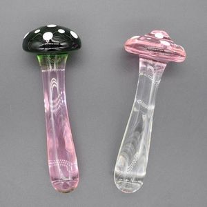 Crystal Mushroom Penis Verre Femme G-Spot Anal Butt But Bead Perles Masturbation Erotique Expander Adultes Jouets Sex Toys Produits 210408