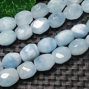 Cuentas facetadas de forma libre de aguamarinas azules naturales de cristal para la fabricación de joyas, accesorios DIY de hebra de 15 