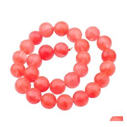 Crystal Natural Clear Cherry Quartz 14 mm ronde kralen voor doe -het -zelf maken charme sieraden ketting