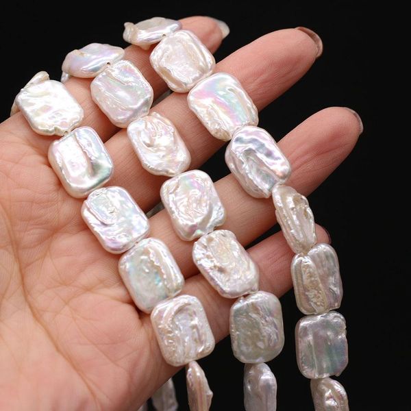 Perles d'eau douce naturelles en cristal, perles baroques carrées pour la fabrication de bijoux, colliers, accessoires, bracelets, boucles d'oreilles, cadeau, 36cm