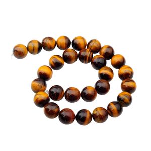 Crystal Natural Gemstone Tiger Eye 14mm ronde kralen voor doe -het -zelf maken charme sieraden ketting