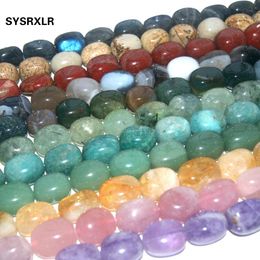 Perles en pierre naturelle en cristal rose Amethystes Agates Lapis Lazuli Perles pour les bijoux Making DIY Bracelet Collier Boucles d'oreilles 15 * 20 mm