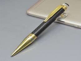 Crystal Nouveau stylo à bille de luxe en carbone noir avec des fournitures de bureau scolaires de papeterie à dessus plat Marque Monte écrire des stylos à bille pour busi5244033