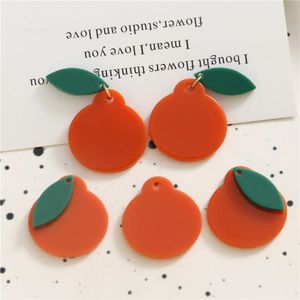 Crystal New Style 30set / lot Couleur Print Fruit Carton Feuilles / Tangerine Forme en acrylique Perles BIEUX BIELLIR PENDANT PENDANT