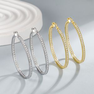 Boucles d'oreilles à pâtisserie pavées en cristal Bijoux de conception de cercle rond en claasic pour femmes