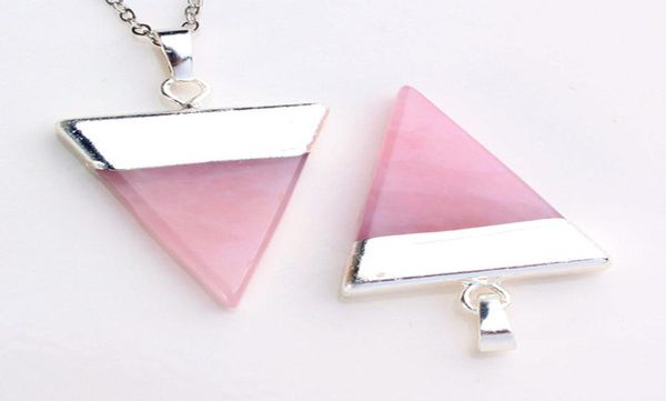Crystal Pendants Triangle Pyramid Slice Charms Natural Stone Amethyst Crystal Quartz etc accessoires Bijoux de mode européens4913429
