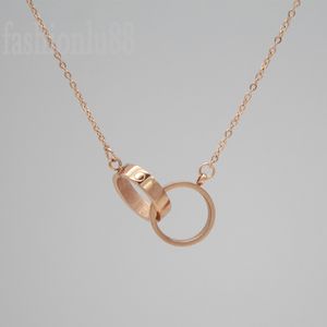 Kristal vergulde gouden ketting 2 ringen designer liefde ketting diamanten kettingen voor mannen iced out ring hanger verschillende stijl paar straat luxe kettingen parkling F23