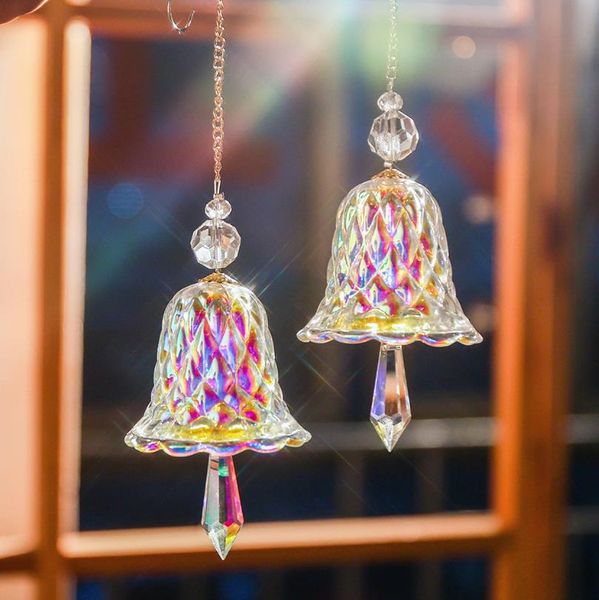 Crystal Rainbow Maker Window Indoor Prism Bell CHIMES CHEUR