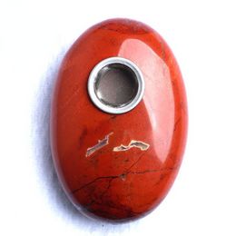 Crystal Red Jasper Oval Crystal Pipe Simple Fashion Cigarette Holder Play Fabricantes Venta directa