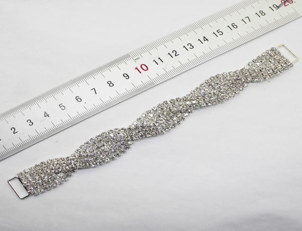Conectores Crystal Rhinestone Bikini Cadena de cobre Bucklebuckle para ropa Decoración de la ropa