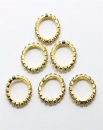Anillos de dedo de oro de diez rianas de cristal para mujeres anillos de punta del pie estirable ajustable conjunto anillo de boda entero 264v1172747