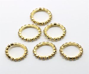 Anillos de dedo dorados con diamantes de imitación de cristal para mujer, conjunto de anillos elásticos ajustables para el dedo del pie, anillo de boda completo 264V5615449