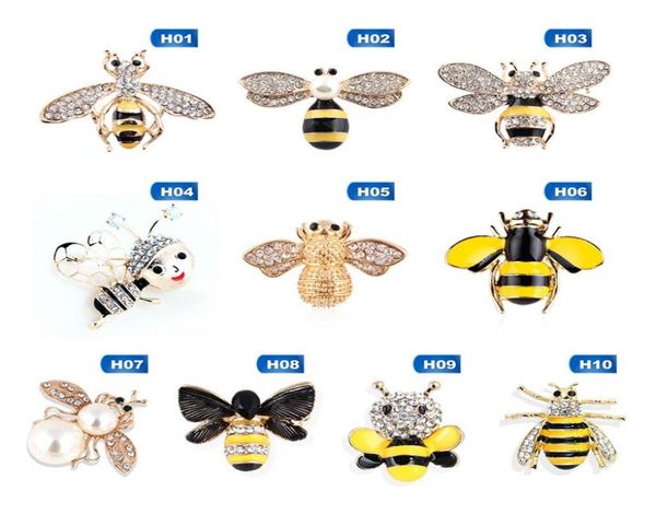 Régistes en cristal et épingles de broche de frelon d'abeille émaillé pour femmes Costumes de mode Bijoux accessoires GIED4728843