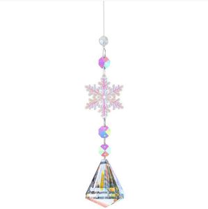 Crystal Rimestones Rainbow Maker Snowflake Ball Prism Sun Shine Catcher Fenêtre suspendue Ornement de jardin Garde