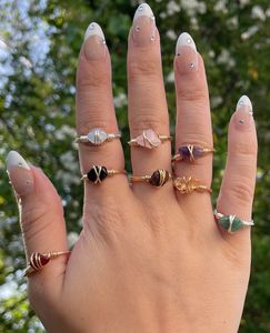 Crystal Ring Dainty Crystal Wire Wrapped Rings Unieke edelsteenringen voor vrouwen