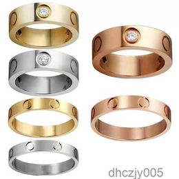 Kristallen ringen Liefde Schroefring Heren Klassiek Luxe Designer Sieraden Dames Roestvrij staal Legering Verguld Zilver Roos Nooit vervagen Niet allergisch 456 mm U9A 2AAQ