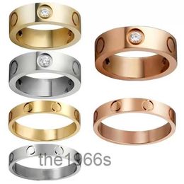 Kristallen ringen Liefde Schroefring Heren Klassiek Luxe Designer Sieraden Dames Roestvrij staal Legering Verguld Zilver Roos Nooit vervagen Niet allergisch 456 mm R PPSA