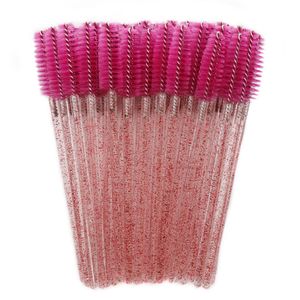 Tige de cristal brosse à cils jetable nylon outil cosmétique applicateur de Mascara cils peigne pinceaux de maquillage