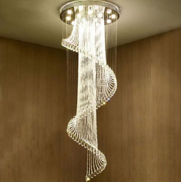 Lustre en cristal K9 spirale K9, design européen moderne et créatif, luminaire décoratif d'intérieur, idéal pour une chambre à coucher, un hôtel ou une Villa