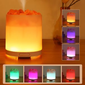 Difusor de aceite esencial de aromaterapia de piedra de sal de cristal humidificador de aire USB con lámpara LED de colores difusor de Aroma de iones negativos