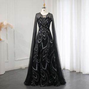 Cristal Sharon noir gris dit soirée Cape manches rose grande taille arabe femmes robe de mariée fête robe de bal Ss005