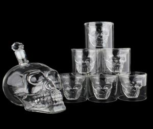 Crystal Skull Head S tasse set 700 ml Whisky Vin Verre Verre Bouteille 75 ml Tasses DÉCANTER LA MAISON VODKA VODKA BUISINE MUGS4381149