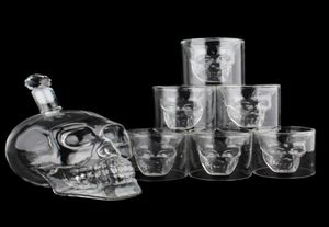 Crystal Skull Head S tasse set 700 ml Whisky Wilky Vin Verre bouteille 75 ml Guées Decanter Bar Home Bar Vodka Drinking Mugs5753825