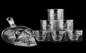 Crystal Skull Head S Cup Set 700 ml whisky wijnglazen fles 75 ml glazen kopjes Decanter Home Bar wodka Drinkmugs6351651