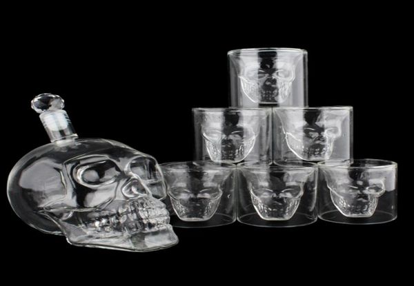 Cabeza de calavera de cristal s Juego de tazas de vaso de vino de whisky 700ml 75 ml de copas de vasos Decanter Bar en casa Tazas de bebida 5753825