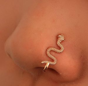 Crystal Snake Fake Neus Ring Goud Niet Piercing Clip op Neus Ring Indiase Stijl Neus Manchet Nep Piercing Septum Nariz Sieraden GC857