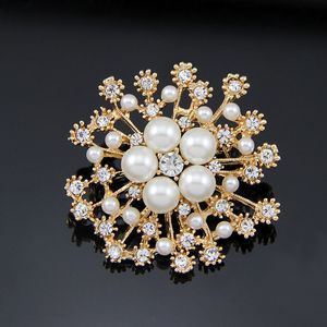 Cristal flocon de neige broche diamant perle corsage broches écharpe robe costume boucle broche pour femmes mode bijoux volonté et cadeau de sable